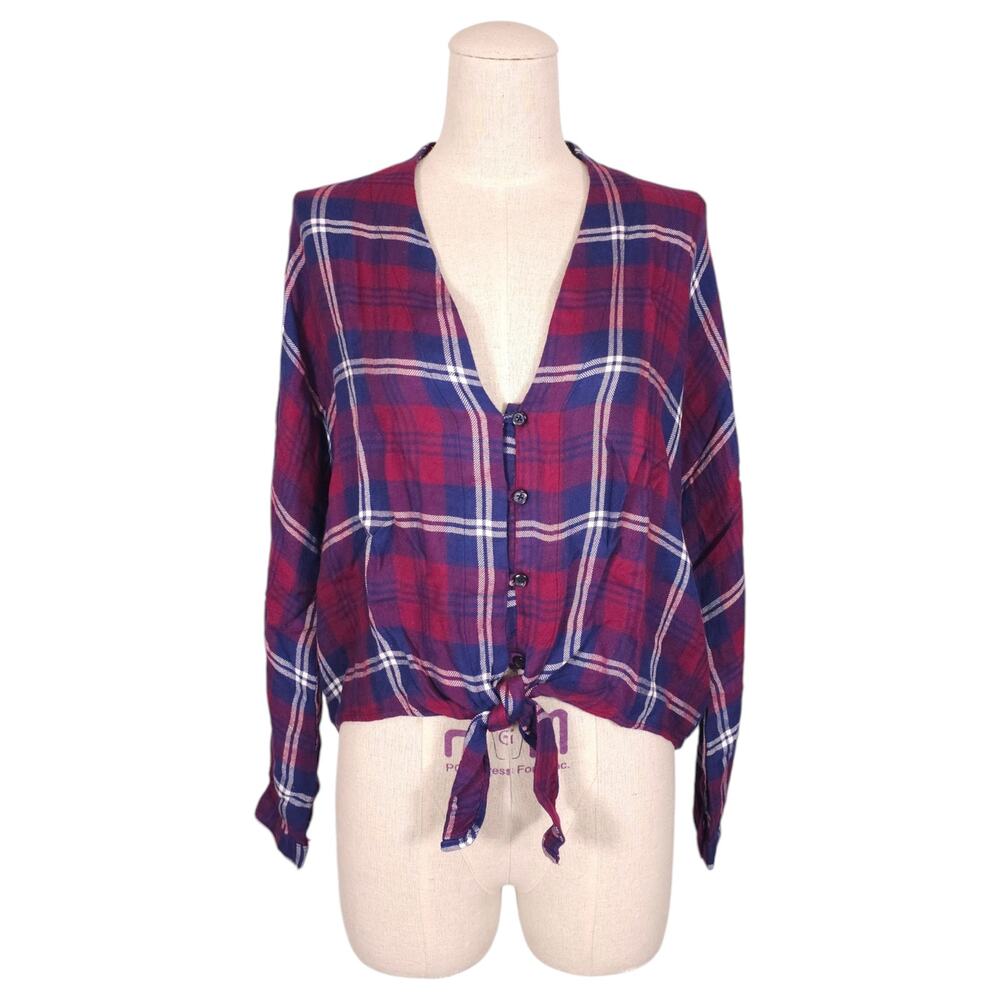 Rails Sloane Tie Waist Shirt Red/Blue Plaid Sz Medium